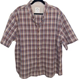 Customized Version Dubinik Shirt Mens XXL Plaid Short Sleeve Camp Grunge Casual